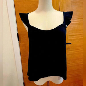 Marine Layer Women’s Jude Flutter Sleeve Tank Black Size XS - X-Large - NWT